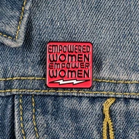square banner feminism female power shirt brooch enamel pins metal broches for women badge pines metalicos brosche accessories