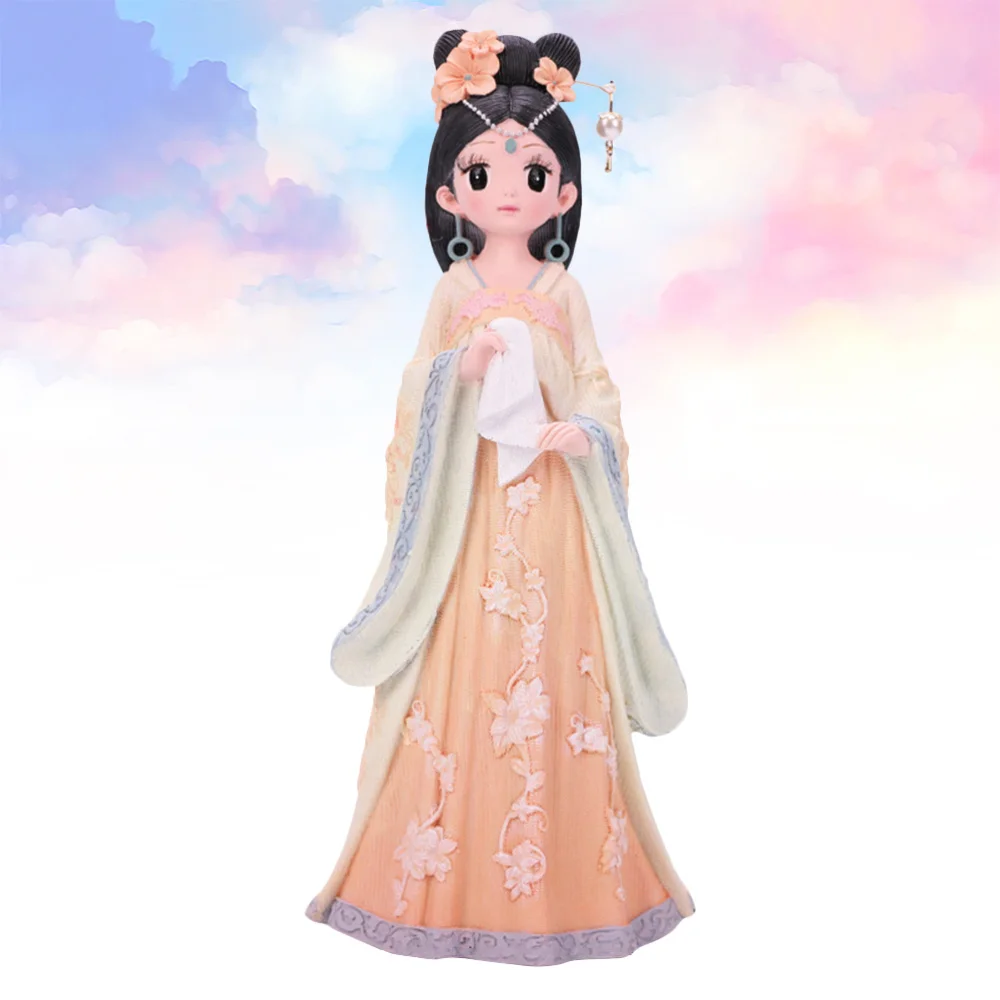

Resin Han Chinese Clothing Girl Antiquities Adornment Ornament Desktop Adornment for Gift (Medium Size Purple +)