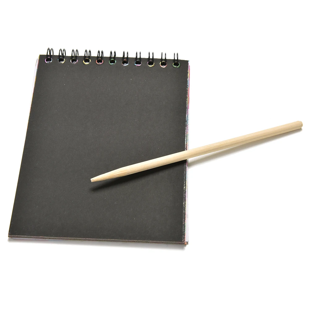 

1 PC Scratch Note Black Cardboard Creative DIY Draw Sketch Notes For Kids Toy Notebook School Supplies Stationery
