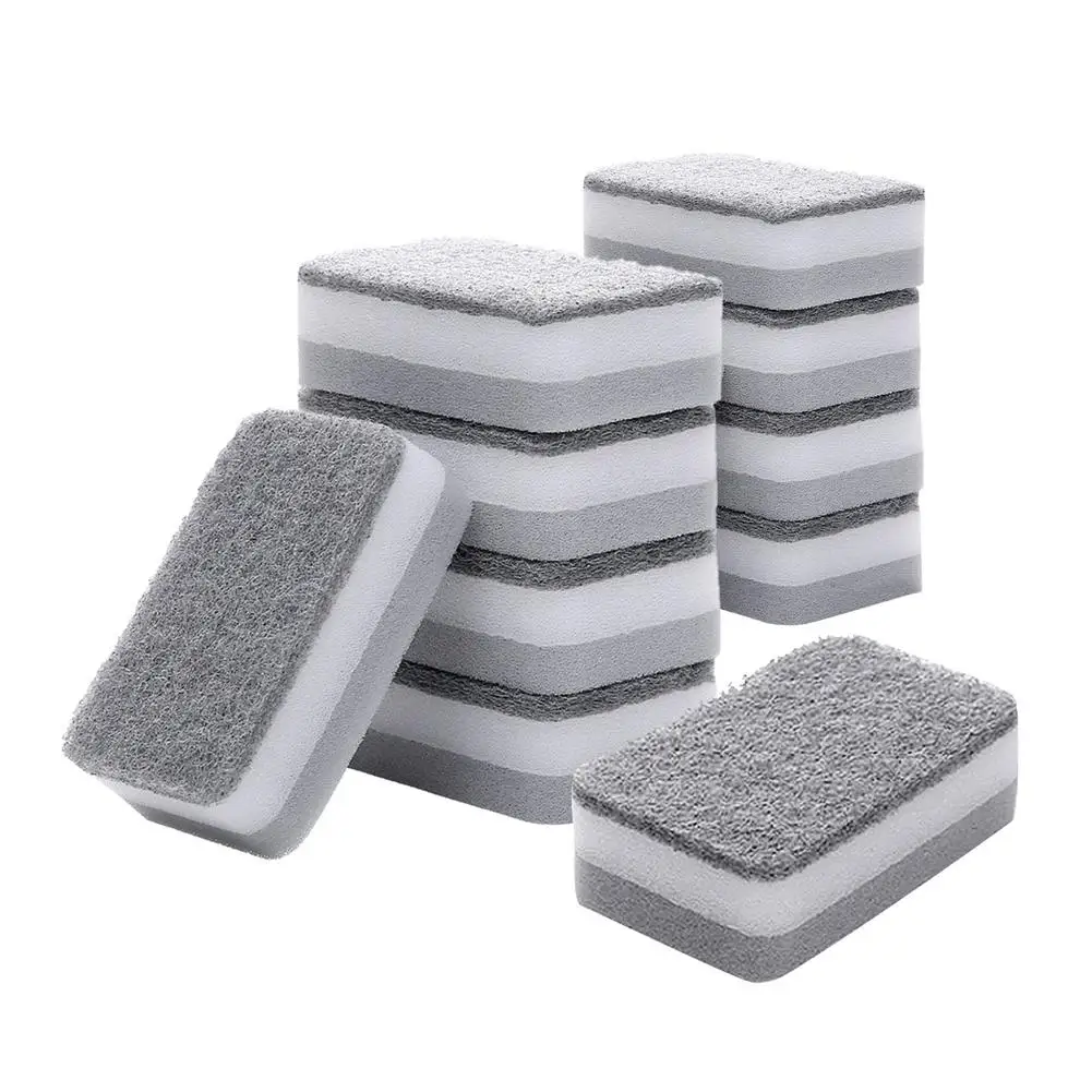 

10pcs Home Double-sided Cleaning Sponge Scouring Pad Cleaning Sponges Household Cleaning Tools Cocina Accessories Cleaner Tool