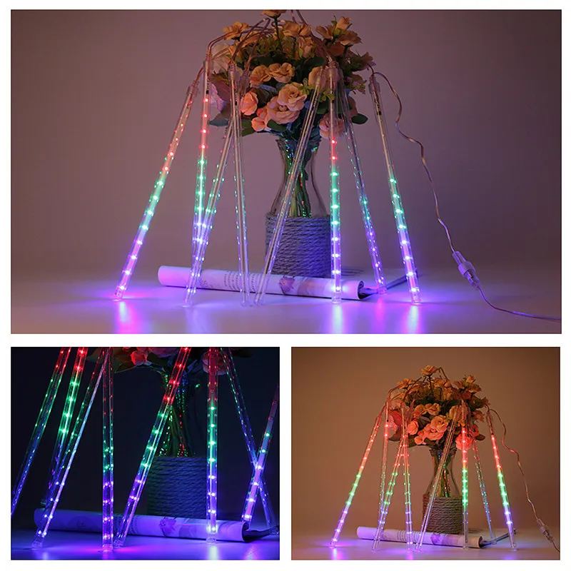 Водонепроницаемый метеоритный дождь трубы Солнечный свет гирлянда из лампочек