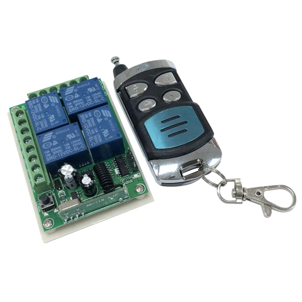 

4CH Mini Relay Wireless RF Remote Control Switch -Power LED Lamp Controller(4 Buttons), Micro Receiver Transmitter 433Mhz