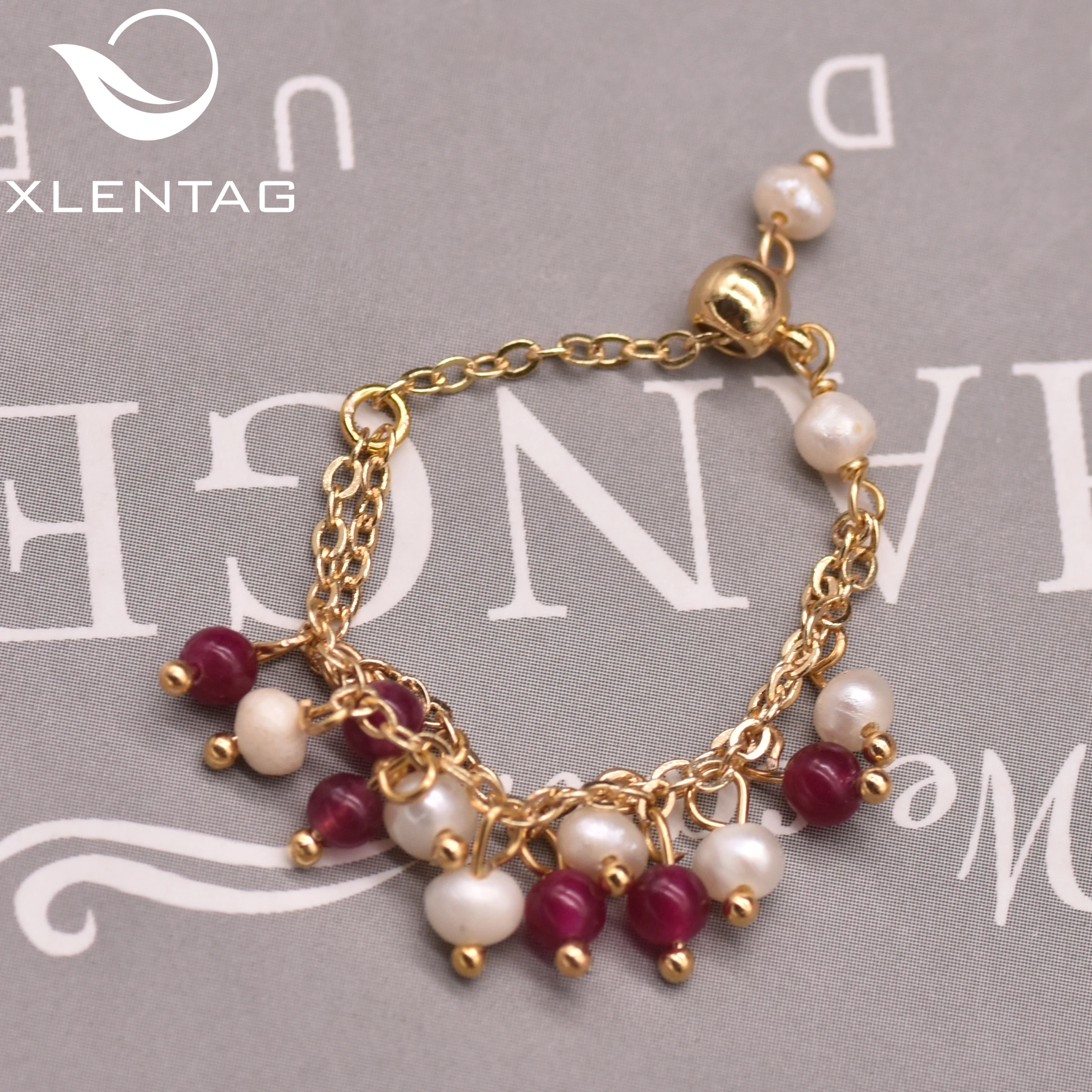 

Xlentag Pure Natural Freshwater Pearl Rings Wedding Birthday Gifts Natural Womens Rings Handmade Cute Jewelry Gifts GR0269A