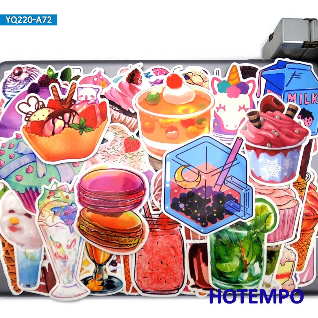 70 шт милые летние напитки десерты мороженое мультфильм стиль наклейки для