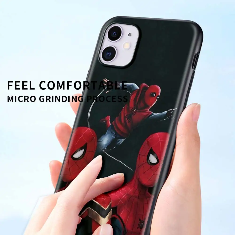 Marvel Spiderman Captain America Case For Apple iPhone 11 12 13 Pro Max 7 8 XR X 6 6S Plus XS 5 5S SE 2020 Phone Funda
