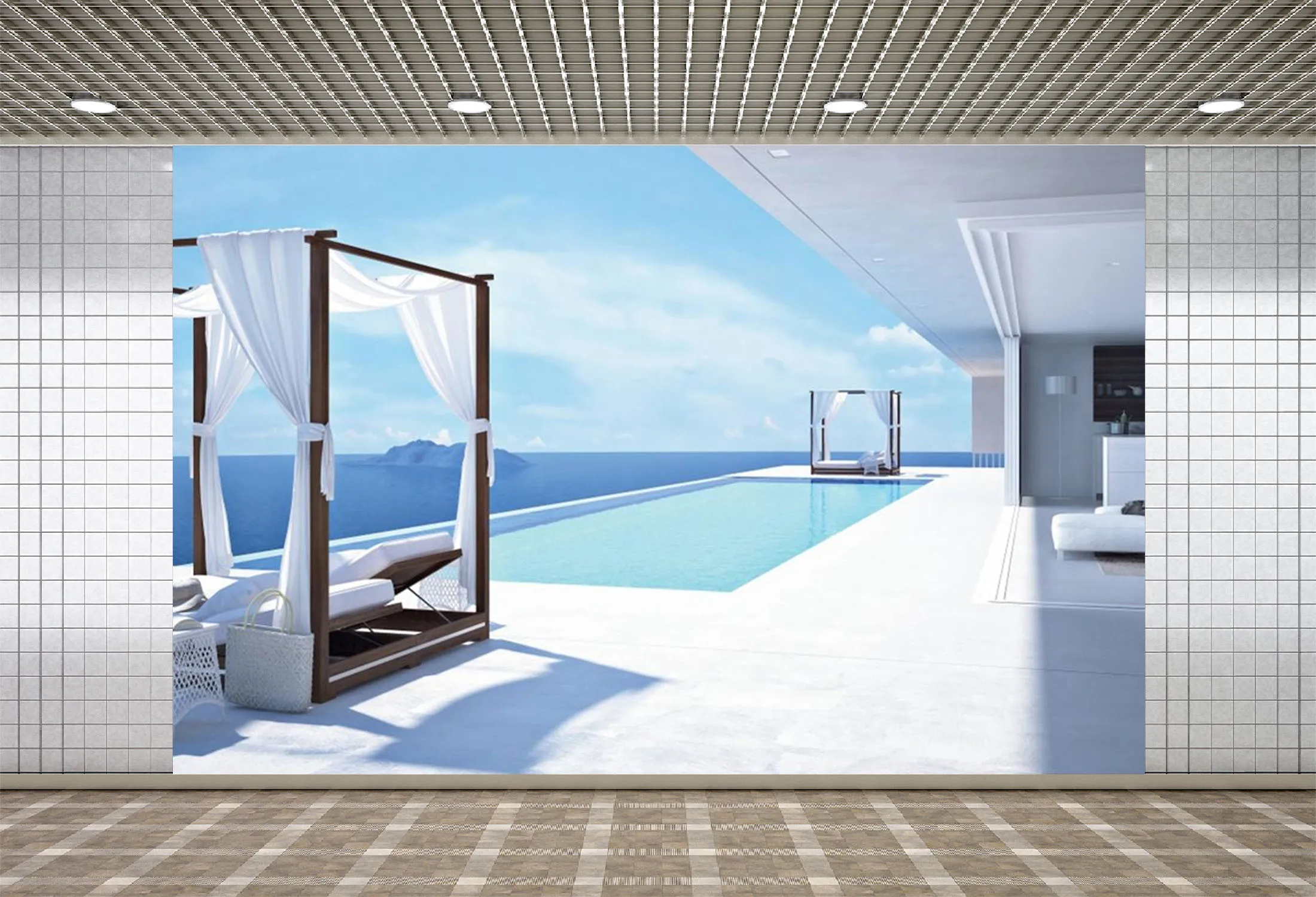 

Фон Lyavshi для фотосъемки с изображением морского бассейна, голубого неба, белого цвета, дома, кровати, реквизит для фотостудии, персонализиро...