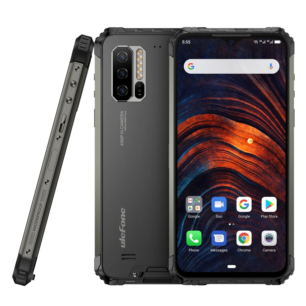 Глобальная группа 48MP Тройная камера Ulefone Armor 7 Finfgerprint ID And Face Unlock 6,3 ''Android 9,0 телефон 128GB 8GB NFC 5500mAh