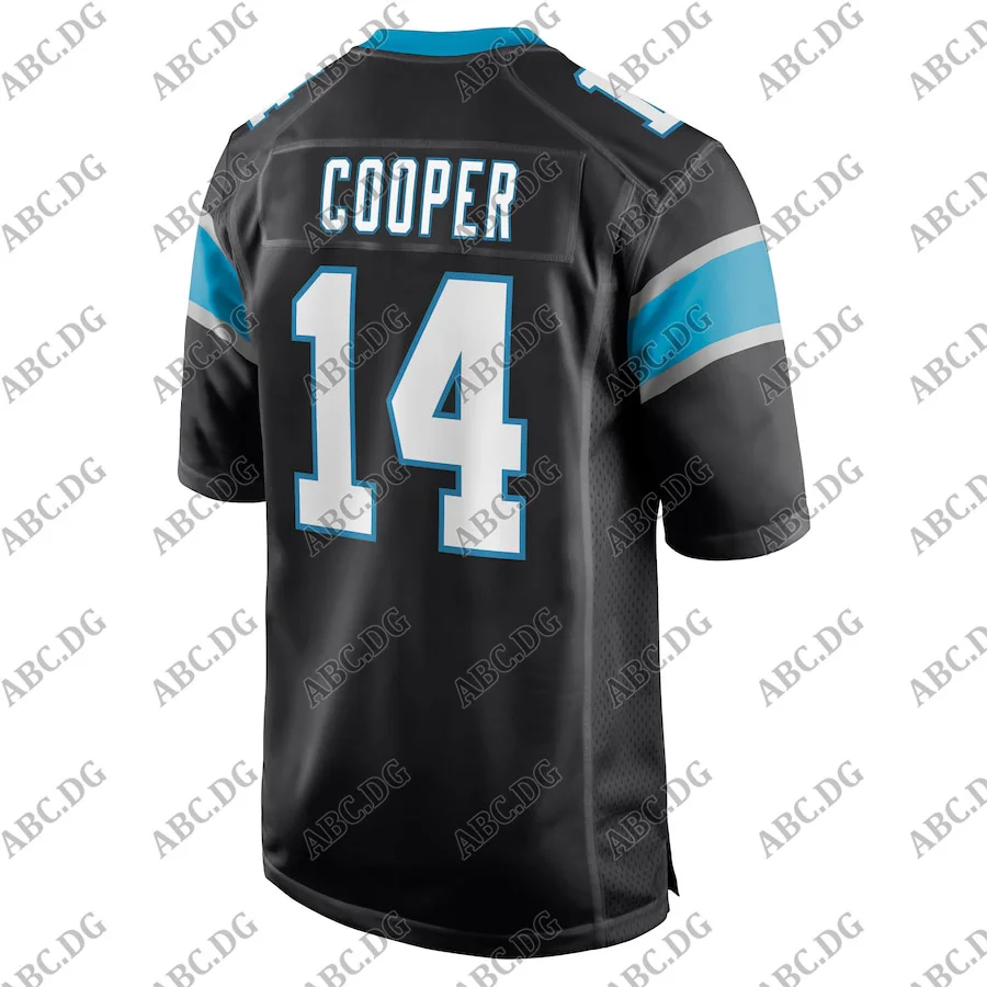 

Customized Stitch American Football Jersey Men Women Kid Youth Carolina Pharoh Cooper Black Game Jersey