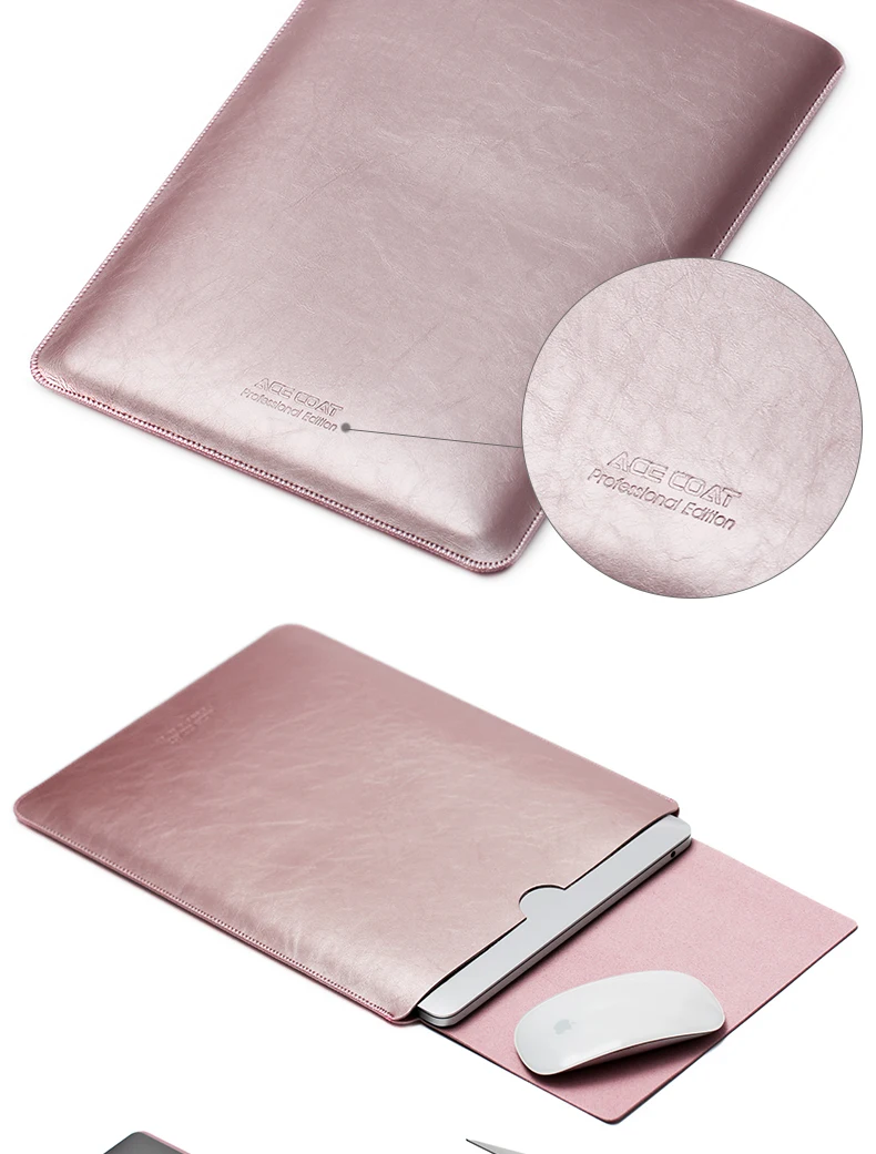 ACECOAT микрофибра pu кожаный чехол протектор сумки для Macbook Air Pro Retina13 12 15 16 чехол для ноутбука для macbook pro 13 Чехол