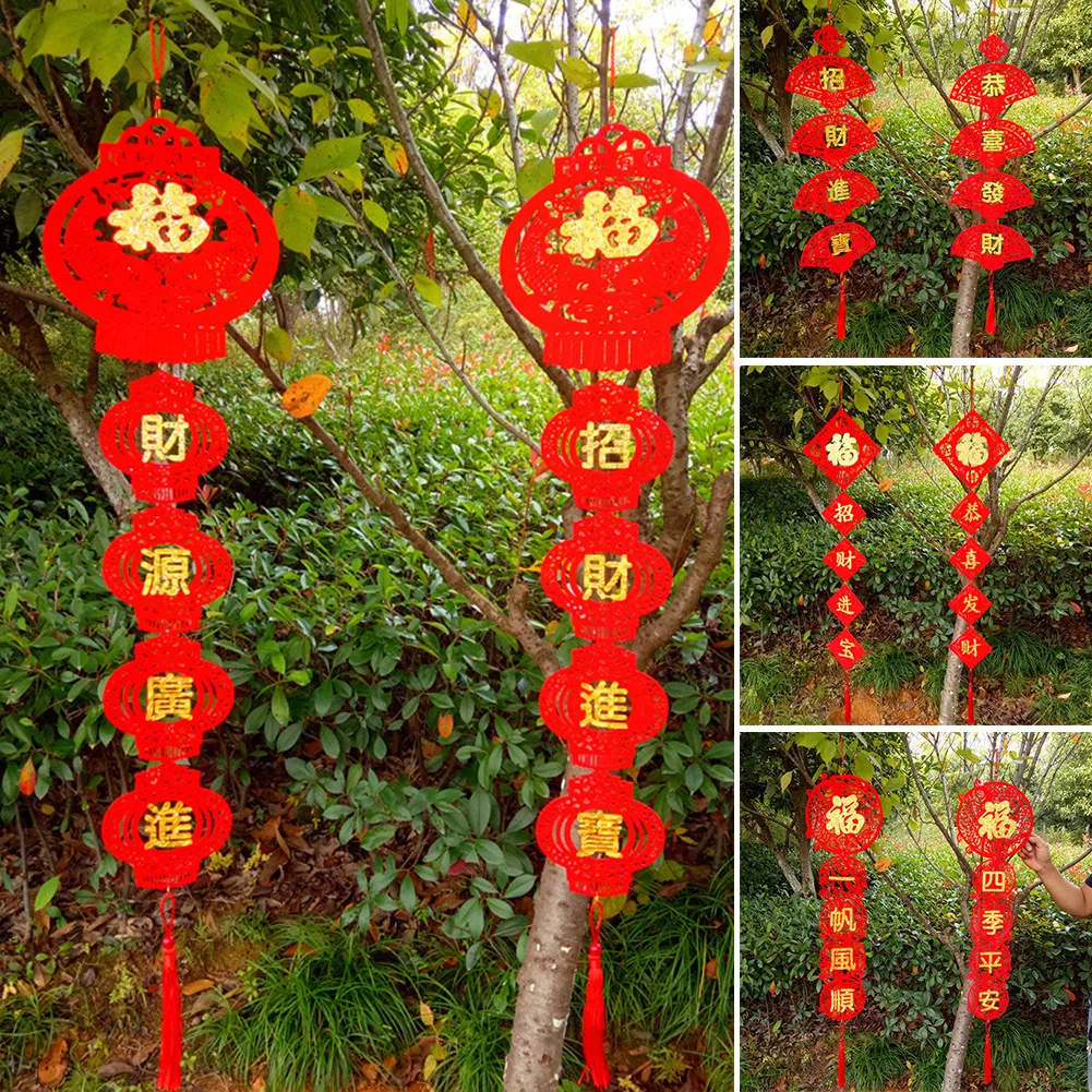 

2022 Festival Hanging Couplet Wall Doors Chinese New Year Spring Fu Character Couplet Chinese Traditional Home Decor