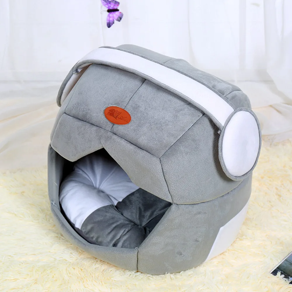 Мягкая кровать для кошек домик собаки Складной Теплый космический шлем