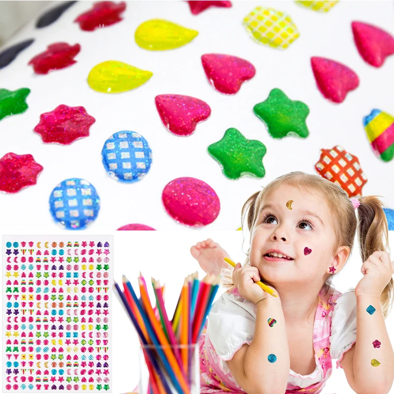 3D наклейки с драгоценными камнями блестящие Кристальные на лицо для девочек