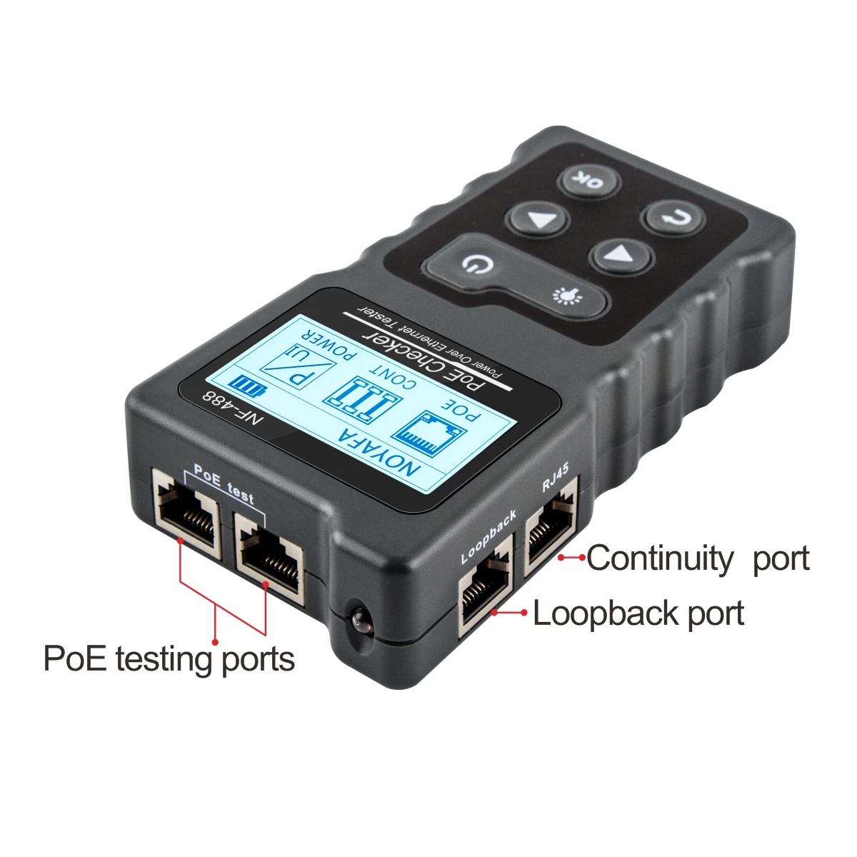 Тестер сетевой NOYAFA NF488 тестер с ЖК-дисплеем и PoE для RJ45 Ethernet CAT5 CAT6 Lan - купить по