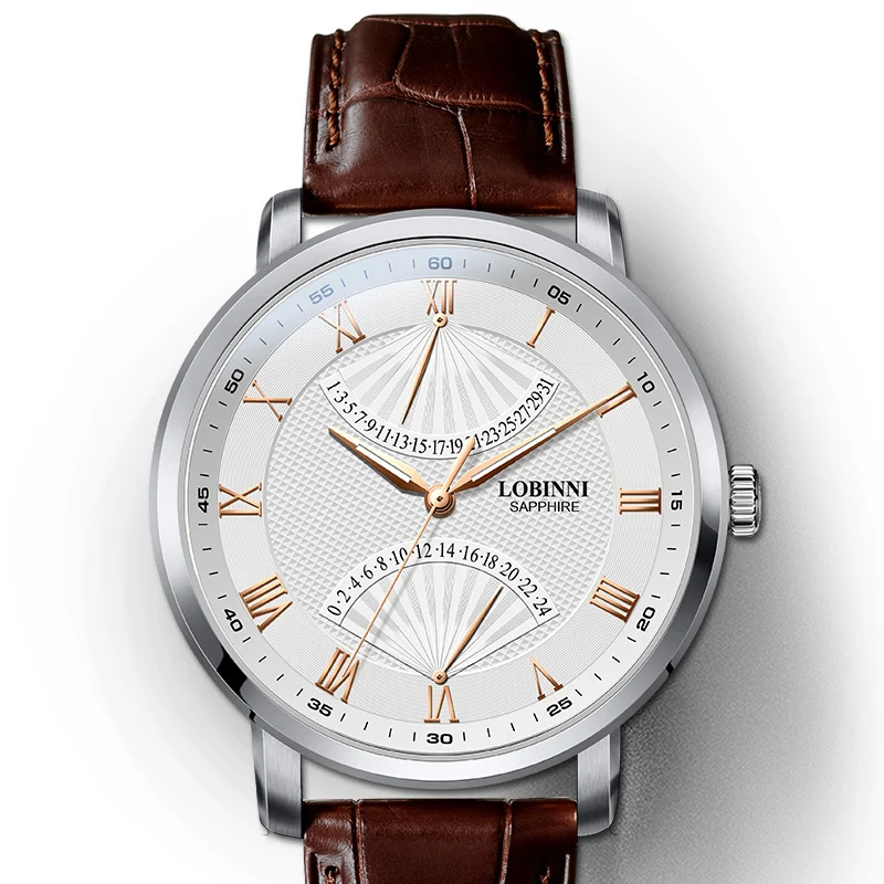 Мужские часы LOBINNI Switzerland роскошные Брендовые Часы с сапфировым покрытием
