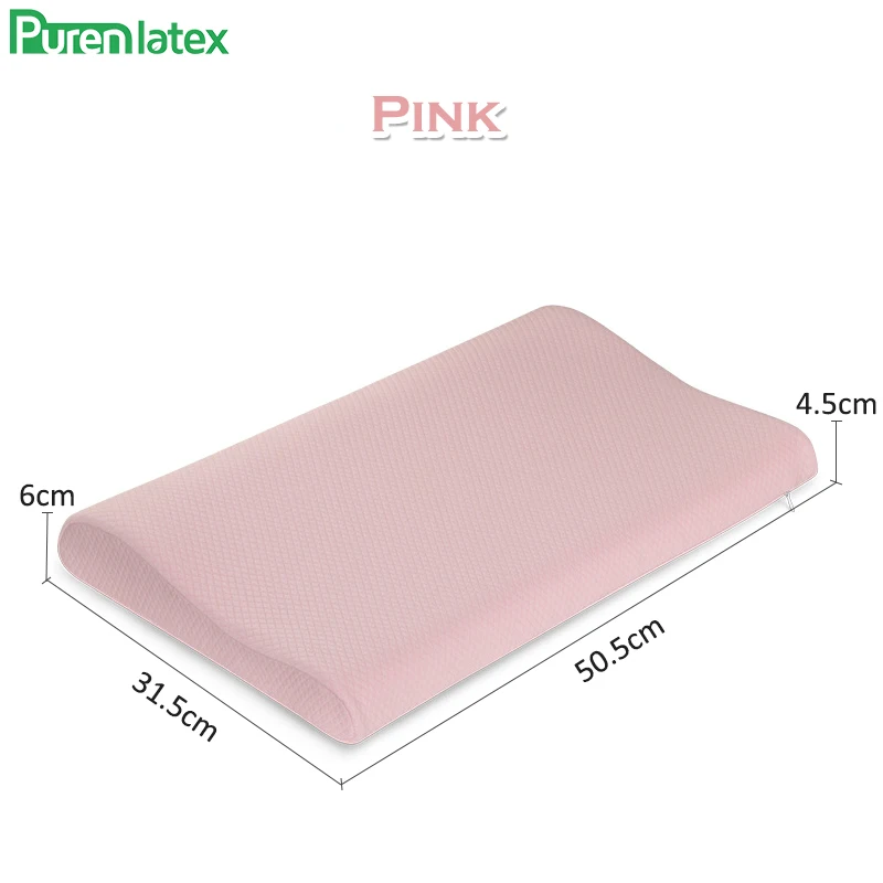 Purenlatex Подушка для сна для малышей ортопедическая Ортопедическая подушка для шеи с эффектом памяти для детей возрастом от 3 до 10 лет - Цвет: Pink