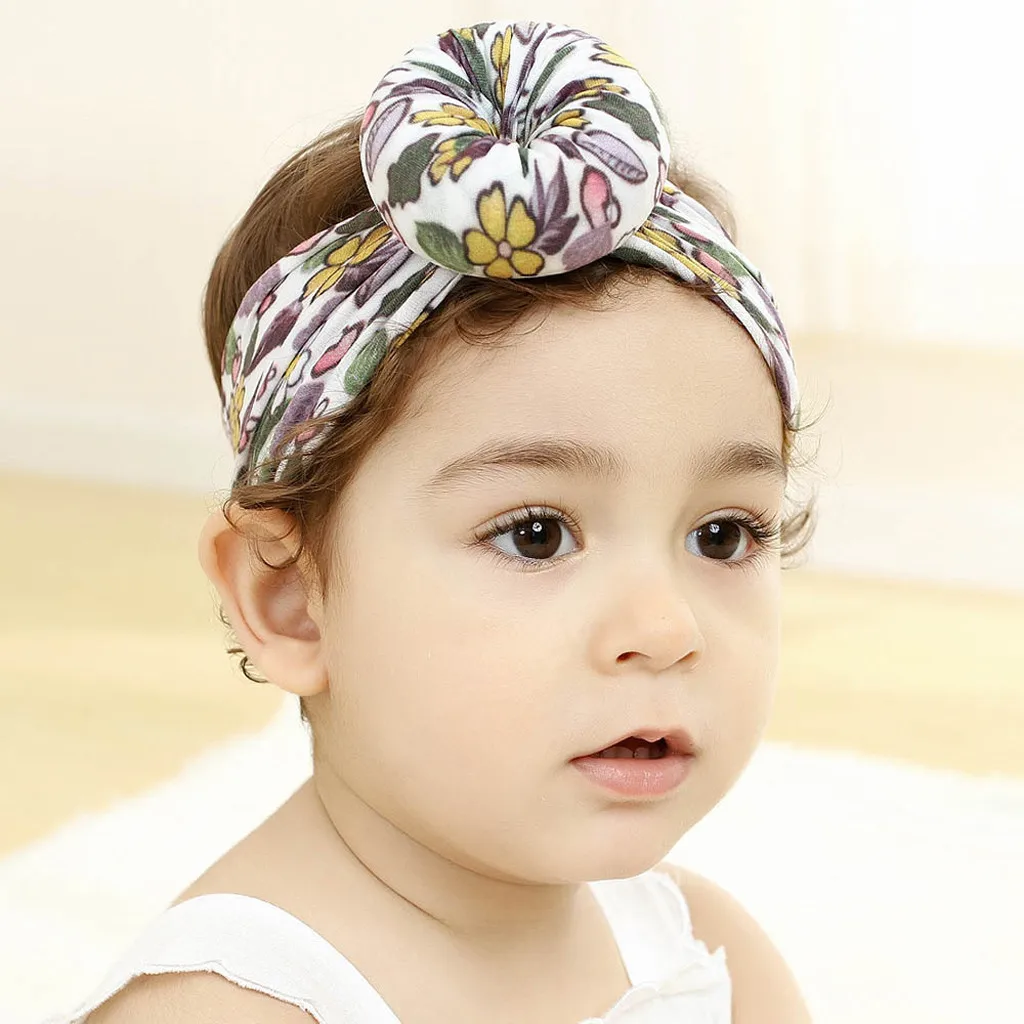 Повязка на голову с пончиком для маленьких девочек эластичная повязка головы