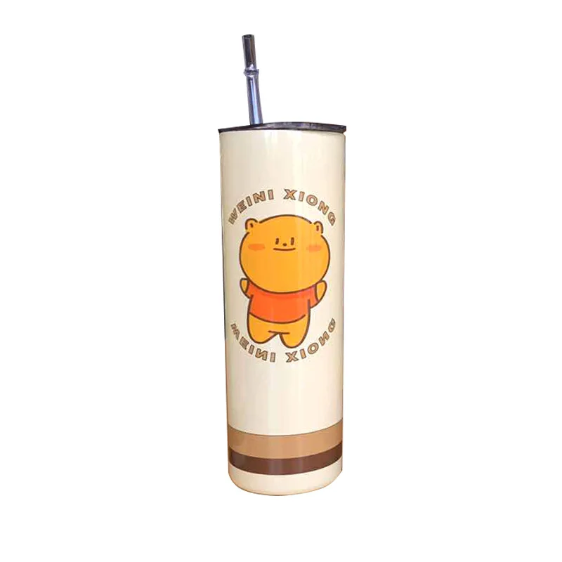 

Botella Acero Inoxidable Cute Water Bottle Large Capacity Portable Thermal Tumbler with Straw To Prevent Choking Thermos Flask