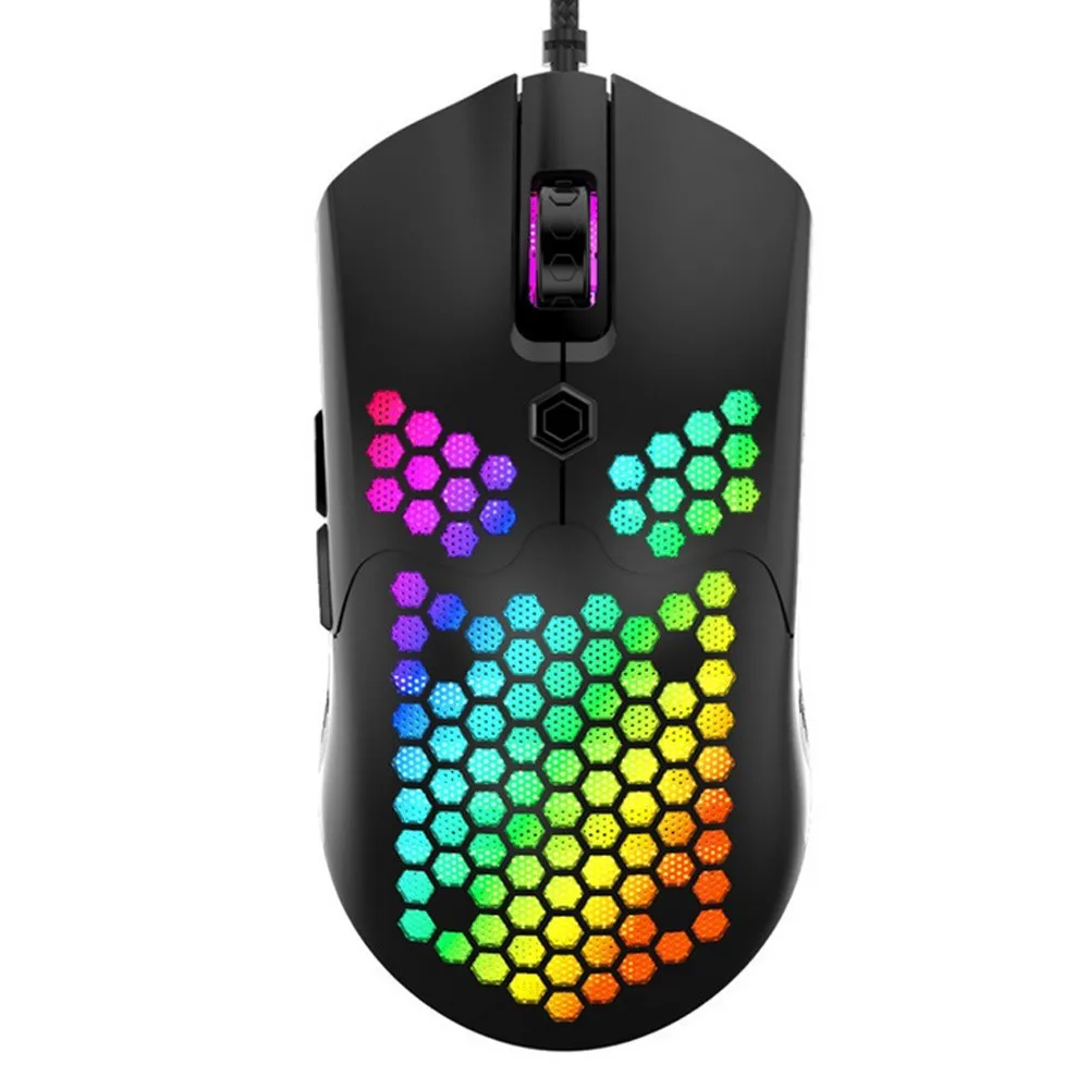 7 Button Optical Sensor Wired Gaming Mouse Hollowed Out For Computer Lightweight Smooth Glide ABS RGB LED Home Office USB | Компьютеры и