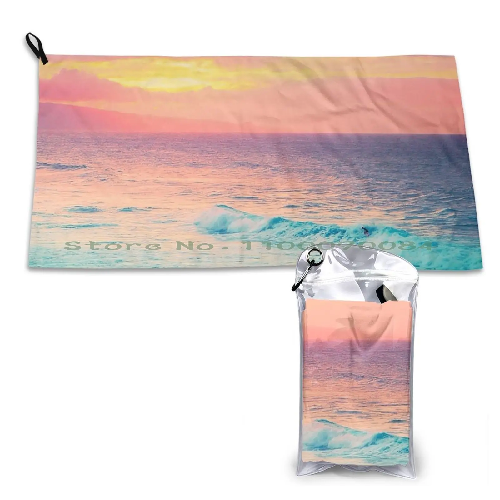 

Быстросохнущее полотенце для серфинга, заката, спортзала, ванны, портативное мягкое полотенце для серфинга, заката, Maui Hookipa North Shore, Гаваи меч...