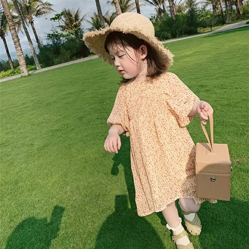 

Keelorn Girls Chiffon Princess Dresses 2021 Korean Fashion Kids Elegant Party Costumes Puff Sleeve Children Casual Clothing 2-7T