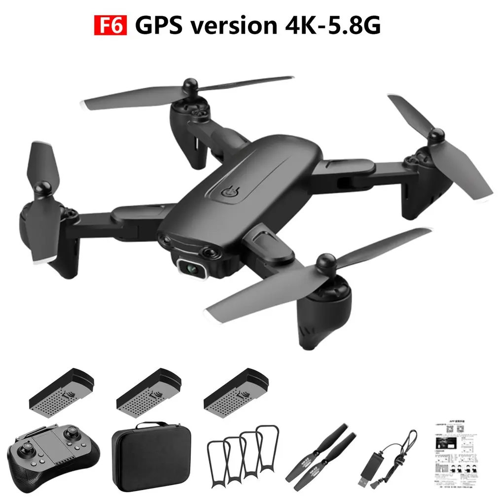 

F6 GPS Drone 4K Camera HD FPV Drones with Follow Me 5G WiFi Optical Flow Foldable RC Quadcopter Professional Dron