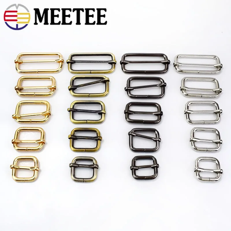 

5pcs Metal Slides Tri-glides Wire-formed Roller Pin Buckles Strap Slider Adjuster for Bag Buckle Garment Accessories F2-12