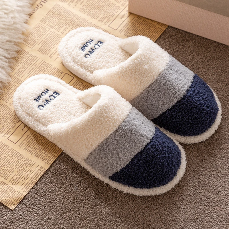 

Warm Winter Slippers Men Mixed Colors Indoor Slippers Suede Velvet Fur Slippers Comfy Soft Bedroom Designer Shoes
