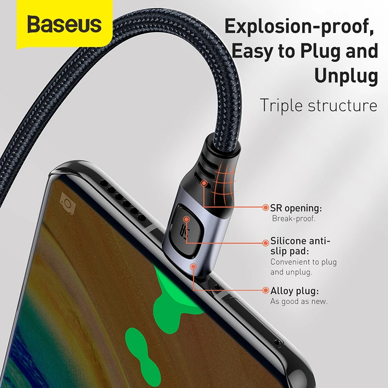 baseus cable usb type c 5a for xiaomi mi samsung huawei note type c usb wire quick charger cable fast charging cord for ipad pro free global shipping