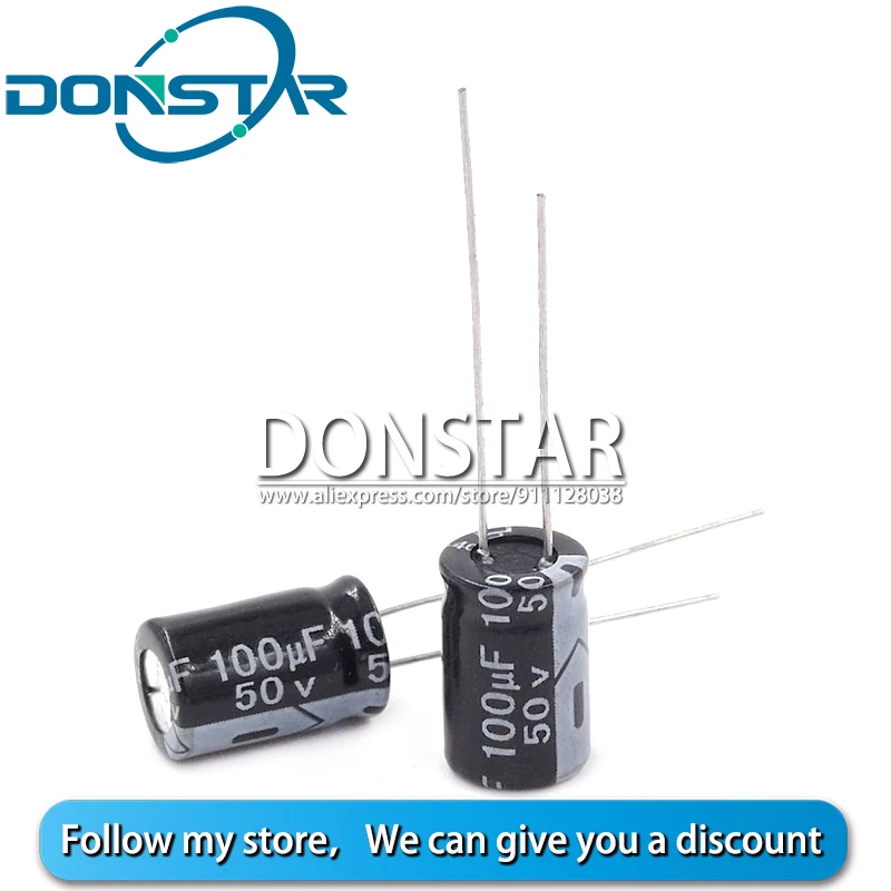 

20PCS 50V 100UF Electrolytic Capacitor 100UF 50V 8*12MM Aluminium Electrolytic Capacitor