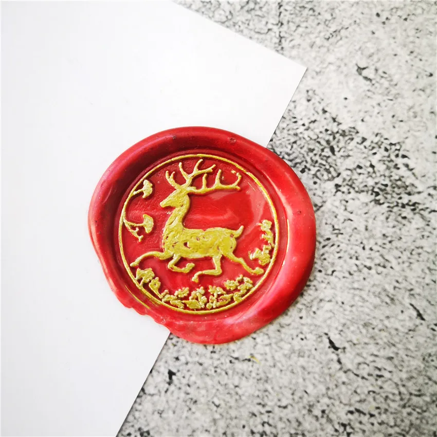 Латунный штамп в стиле ретро с венком оленем рождественским антикварные штампы