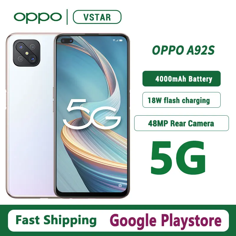 Оригинальный OPPO A92s 5G смартфон 6 57 дюймов 120 Гц экран 8 Гб 128 ГБ МТК MT6873V SA/НСА