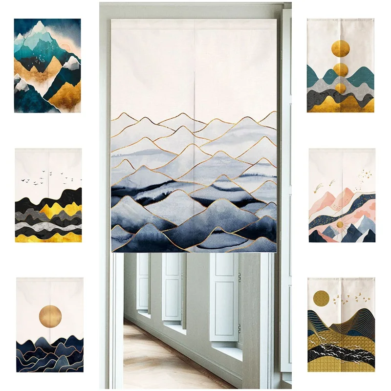

Printed Door Curtains Entrance Drapes Landscape Japanese Screen Curtains for Restaurant Bedroom Kitchen Living Room Decor