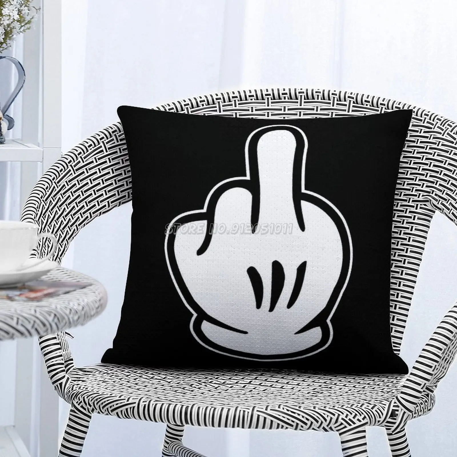 Средний палец в Мышь Sequin Подушка на заказ кафе дом Декор Наволочка Цвет изменение