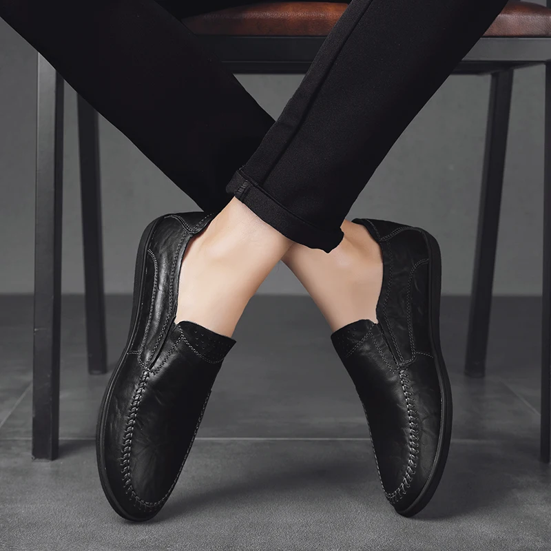 Мокасины мужские из натуральной кожи дышащие повседневные | Обувь