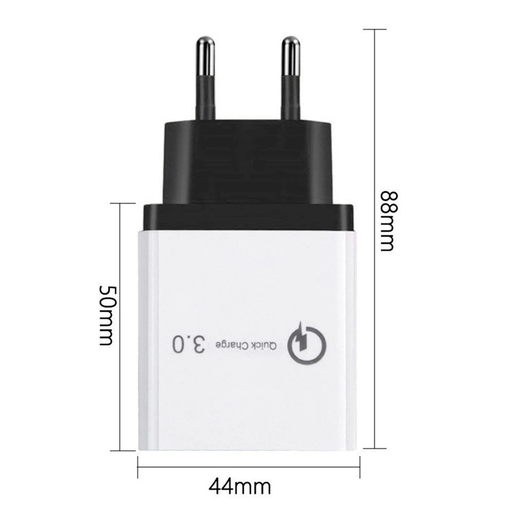 Сетевое зарядное устройство с 3 USB портами Quick Charge 0 дорожное адаптер для Apple iPhone