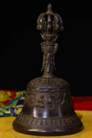 7tibet temple old bronze statue of mahakala rattle bells dharma town house exorcism ward off evil spirits