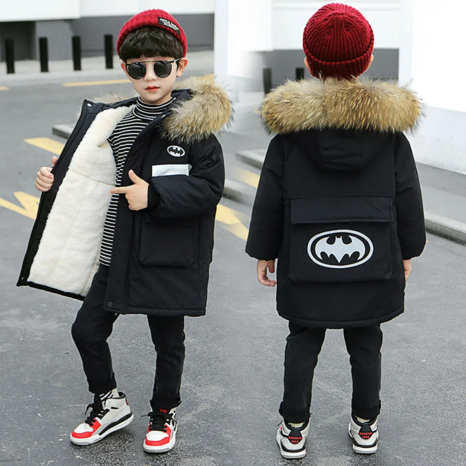 

Baby Kid Jackets Cold Winter Plus Fleece Thicken Boys Jackets Toddler Kids Coats Children Hooded Outerwear 2-12Y Toddler Parka