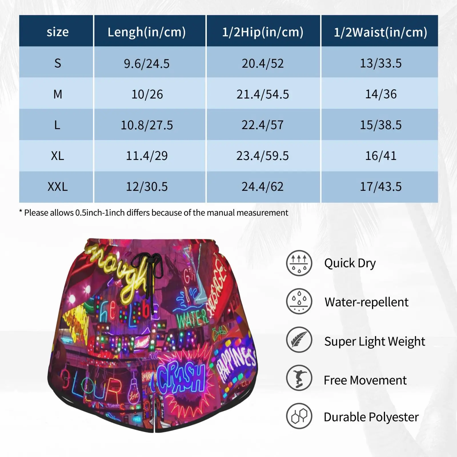 

Neon New York Swim Shorts Quick Dry Women Beach Short Neon New York City Futuristic World Arcade Games Arcade Game Game