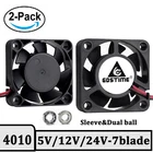 2 шт. Gdstime 40 мм вентилятор охлаждения 40x40x10 мм кулер для процессора 24 в 12 В 5 в мини-чехол для компьютера Вентилятор охлаждения 4010 2PIN 3PIN вентилятор для теплоотвода вентилятор