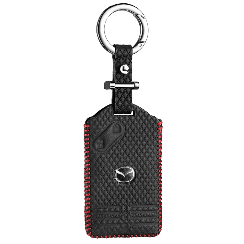 car Key case Cover 2 button for Mazda 3 5 6 8 M8 CX-7 CX-9 Smart key chain ring holder genuine leather | Автомобили и мотоциклы