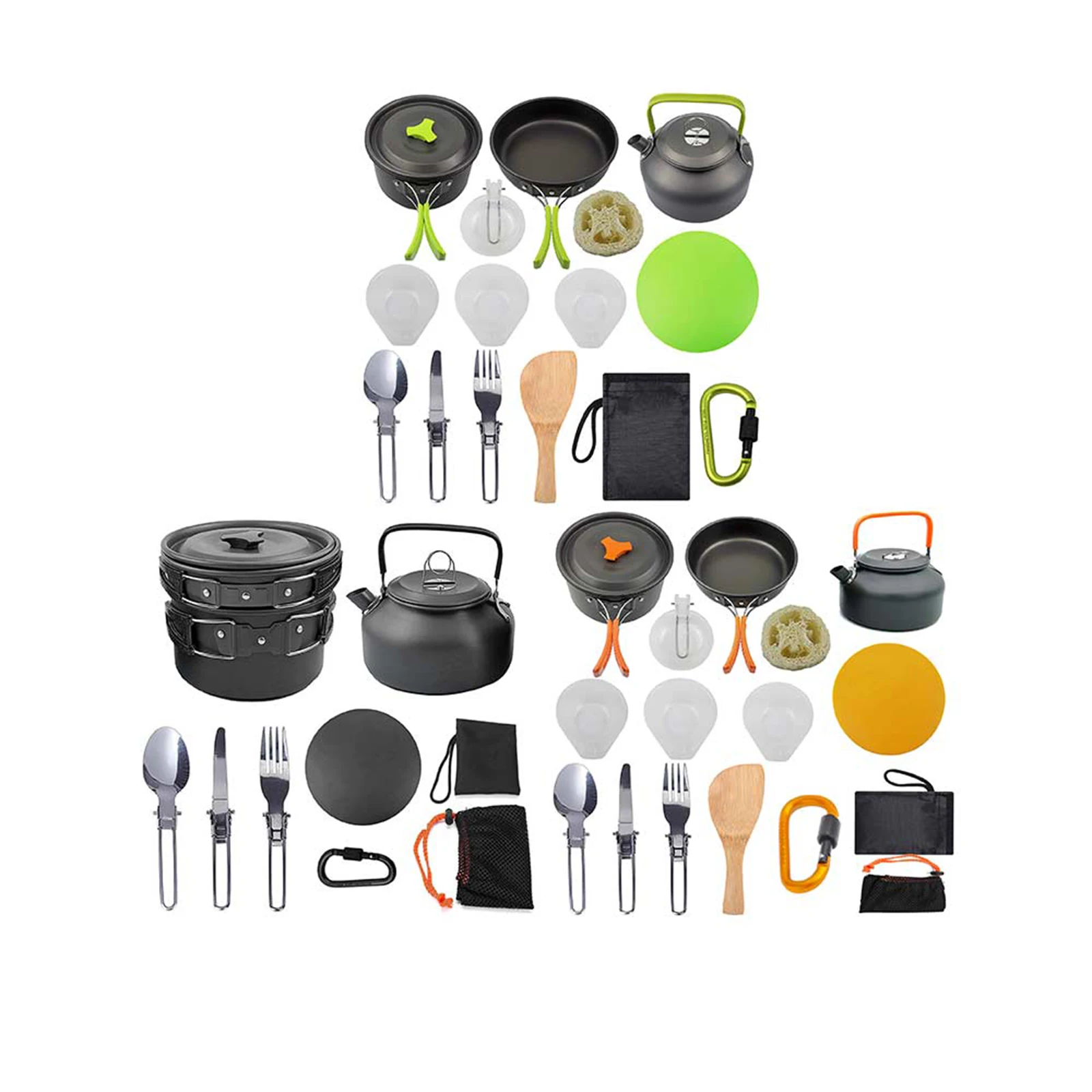 

Camping Cookware Set Outdoor Aluminum Cooking Set Water Kettle Pan Pot Travelling Hiking Picnic BBQ Tableware Equipment Tourism