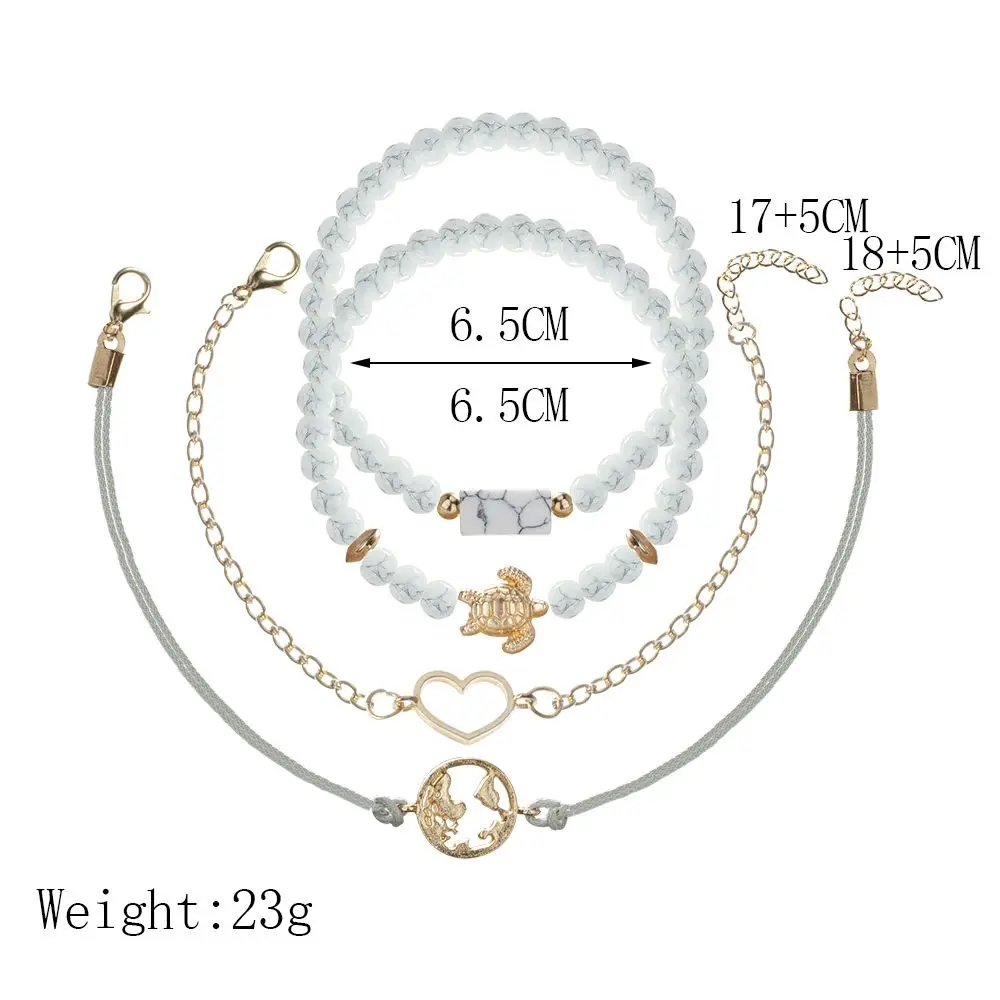 4 шт./компл. Модный женский браслет в богемном стиле с бусинами этническом картой