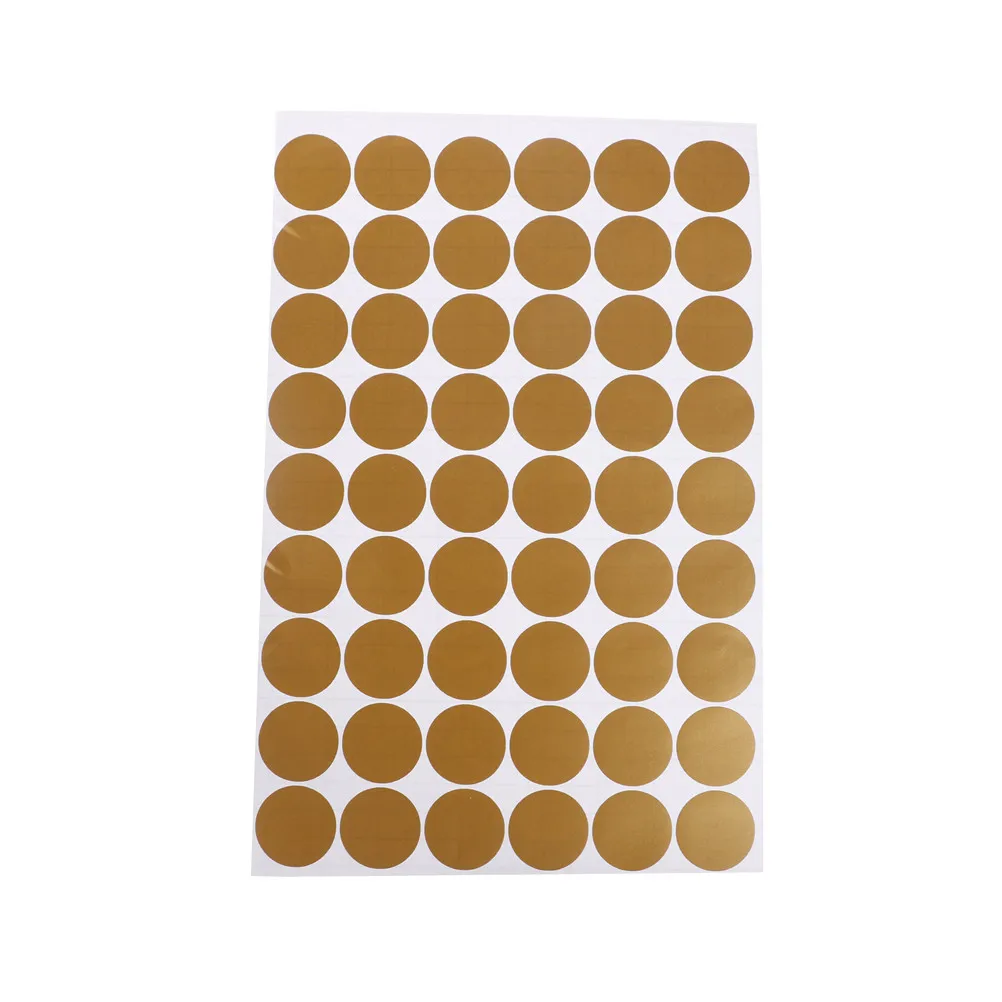 54 шт. DIY настенный стикер в горошек Золотая наклейка на стену металлическая