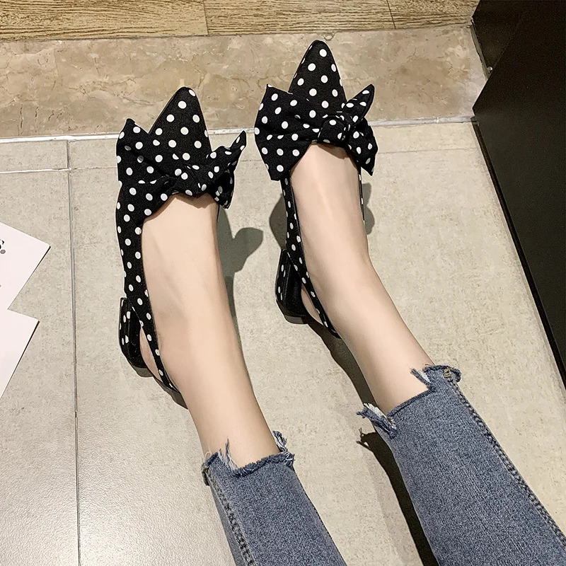 

Sandals Straps Bow Shoes Lace Denim Women's All-Match Med Suit Female Beige Summer Heels Pointed Laces Low Spring Buckle Medium