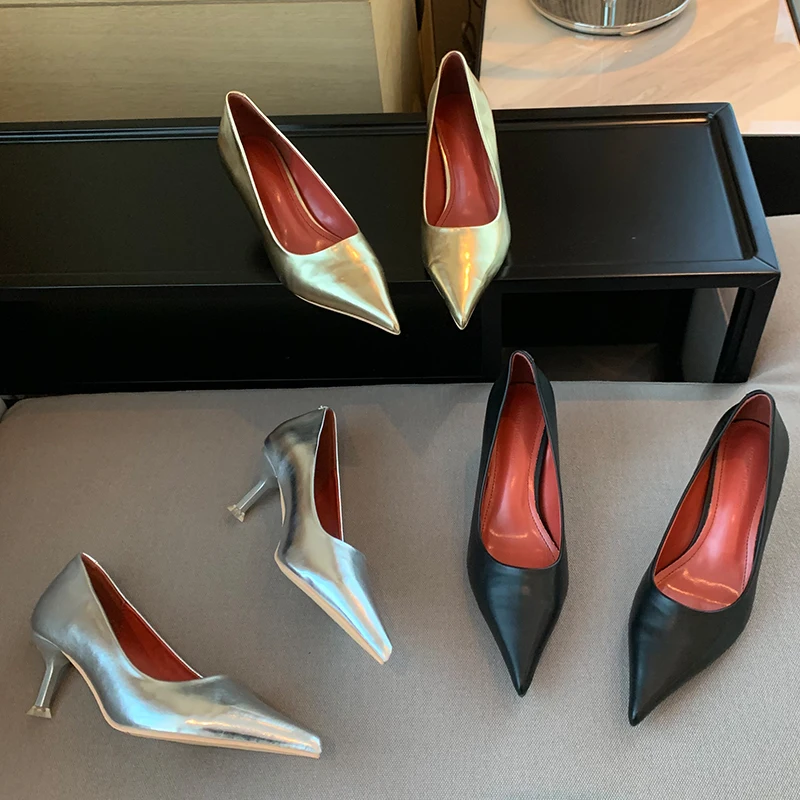 

Women Pumps 2022 New Pointed Toe Slip On Thin Heels Shoes Female Fashion Party High Heels Shoes Ladies Spring Autumn Pumps