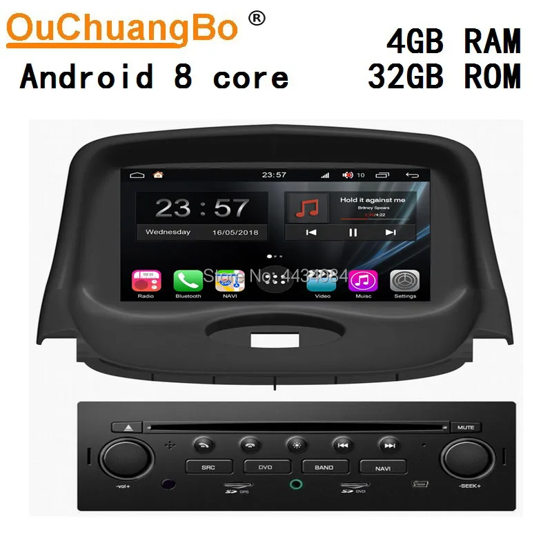 

Автозвук Ouchuangbo, gps, навигатор, стерео, для Peugeot 206 (2008-2012), поддержка 8 ядер, Wi-Fi, USB, S300, платформа, ОС android 9,0, ОС 4 + 32