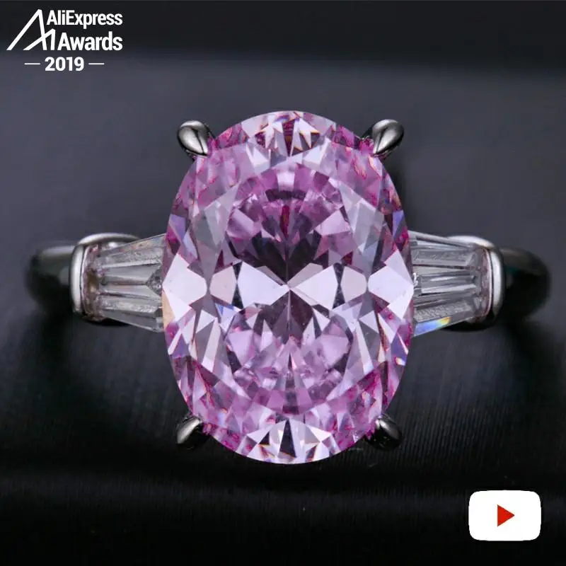 Кольцо из серебра S925 пробы с овальной огранкой 10*14 мм ювелирное изделие