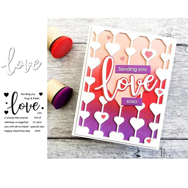 Прозрачные штампы с надписью Love Heart для рукоделия и скрапбукинга прозрачные