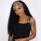 Синтетическая повязка на голову регулируемые ленты не кружевные длинные вьющиеся парики для чернокожих женщин термостойкий фиберный влажный кудрявый не гелевый легко носить