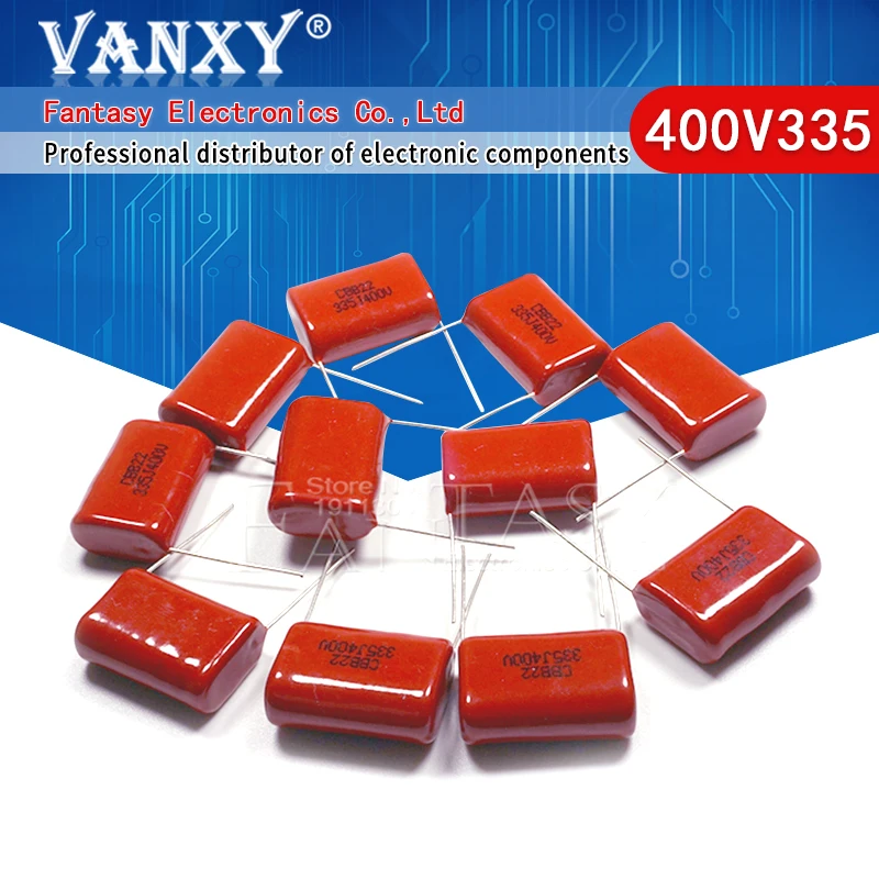 10 шт. 400V335J 3 мкФ Шаг 25 мм 400V 335 3300nf CBB полипропиленовый пленочный конденсатор |